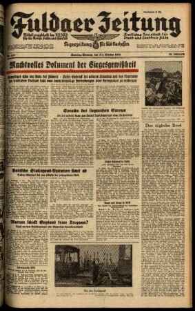 Ausgabe vom Samstag, den 03. Oktober 1942.