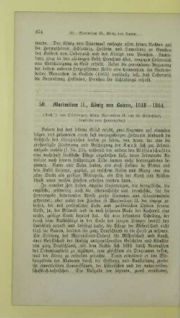 50. Maximilian II., König von Baiern, 1848 - 1864