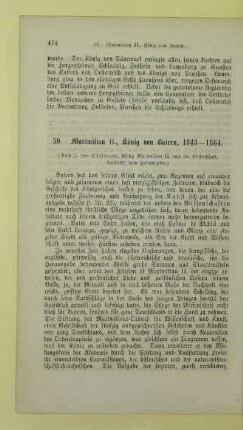 50. Maximilian II., König von Baiern, 1848 - 1864