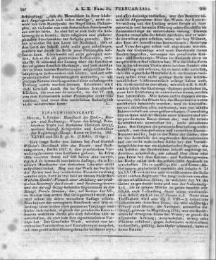 Graaf, B. C.: Handbuch des Etats-, Kassen- und Rechnungs-Wesens des Königlich preussischen Staats. Berlin: Rücker 1831