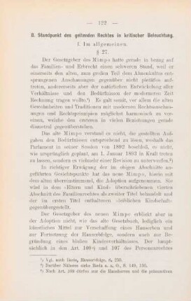 B. Standpunkt des geltenden Rechtes in kritischer Beleuchtung