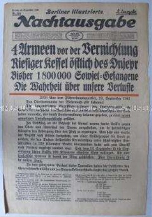 Umschlagblatt der Anendzeitung "Berliner illustrierte Nachtausgabe" überwiegend über die Kämpfe in der Sowjetunion