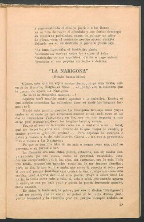 "La narigona" : (Relato humorístico)