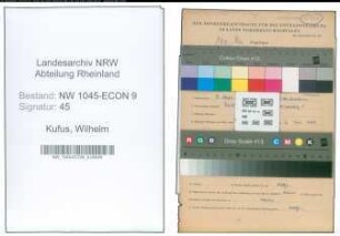 Entnazifizierung Wilhelm Kufus , geb. 05.09.1889 (Bauunternehmer)