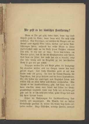 Wie geht es der ländlichen Bevölkerung?