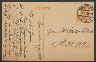 Brief an B. Schott's Söhne : 14.01.1918