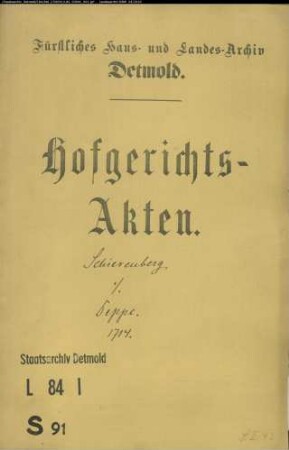 Schierenberg, Bürgermeister und dessen Schwiegersohn Johann Weingarten gegen Deppe in Meinberg - Schuldforderung