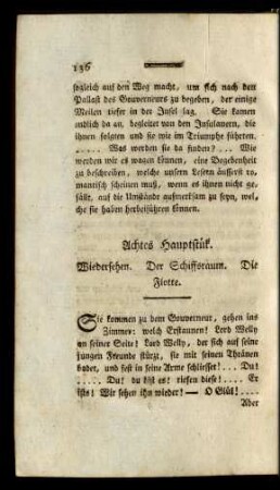 Achtes Hauptstük. Wiedersehn. Der Schiffsraum. Die Flotte