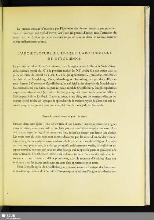 L'Architecture A L'Epoque Carolingienne Et Ottonienne