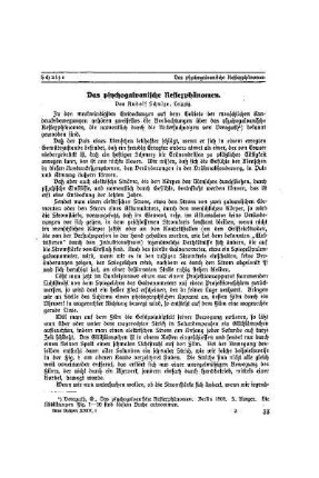 Das psychogalvanische Reflexphänomen