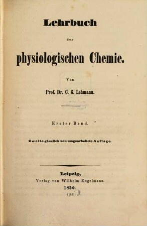 Lehrbuch der physiologischen Chemie. 1
