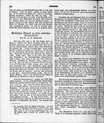 Vorläufiger Entwurf zu einem natürlichen Pflanzensystem