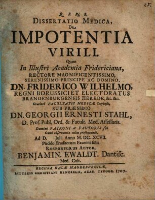 Dissertatio Medica, De Impotentia Virili