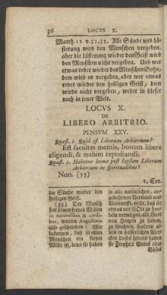 Locus X. De Libero Arbitrio