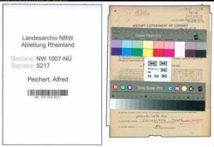 Entnazifizierung Alfred Peichert , geb. 06.12.1919 (Student)