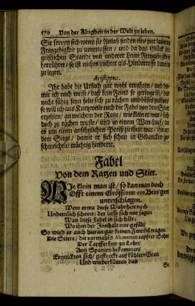 Fabel Von dem Ratzen und Stier