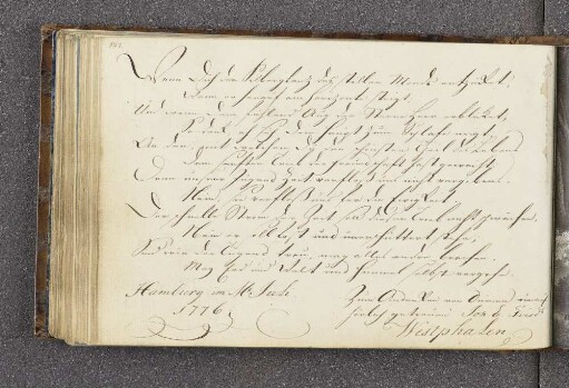 Johann Ernst Friedrich Westphalen. – Hamburg, 07.1776