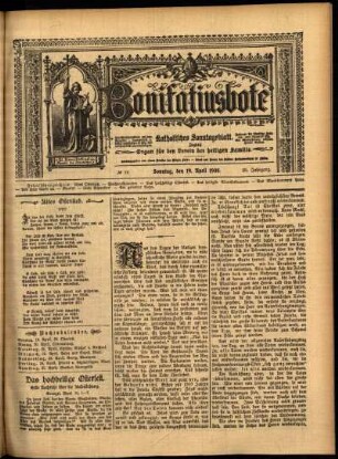 Erste Ausgabe vom Sonntag, den 19. April 1908.