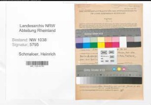 Entnazifizierung Heinrich Schmaloer , geb. 17.02.1915 (Elektriker)