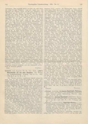256-258 [Rezension] Petrich, Herm., Bugenhagen-Büchlein, d. i. Lebensgeschichte Johann Bugenhagens, genannt Doktor Pommer. Zum Gedächtnis seines 400jährigen Jubiläums den 24. Juni 1885