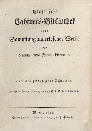Meister Floh : ein Märchen in sieben Abenteuern zweyer Freunde