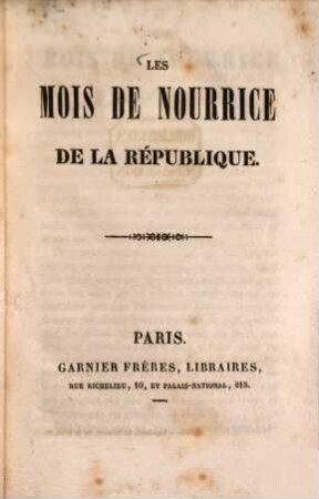 Les Mois de nourrice de la République