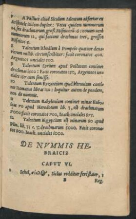 De Nummis Hebraicis Caput VI.