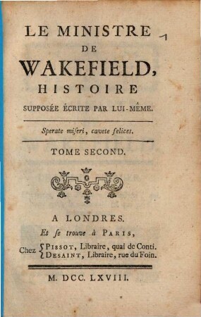 Le Ministre De Wakefield : Histoire Supposée Écrite Par Lui-Même, 2