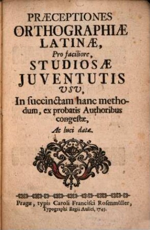 Praeceptiones orthographiae Latinae