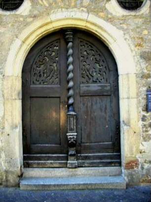 Stadtansicht - Spital-Tür im Detail mit Jahr 1692 im Schlußstein des Gewändes