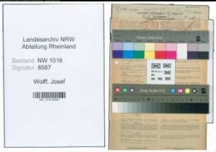 Entnazifizierung Josef Wolff , geb. 13.12.1898 (Lehrer)