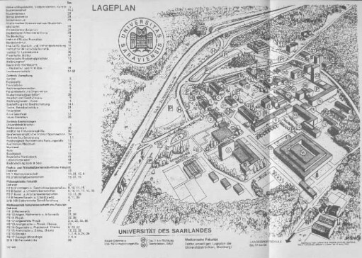 Lageplan der Universität des Saarlandes
