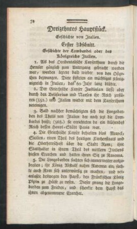 Dreizehntes Hauptstück. Geschichte von Italien
