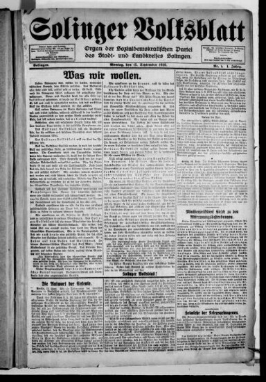 Titelseite einer Zeitung