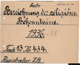 Bezeichnung der religiösen Bekenntnisse.