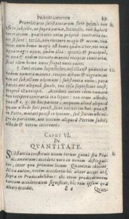 Caput VI. De Quantitate.