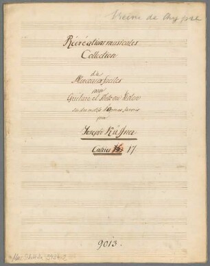 La reine de Chyphre, Auswahl, arrangiert, Violine (Flöte), Gitarre. - BSB Mus.Schott.Ha 9434-2