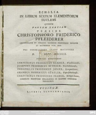 Ps. 3: Scholia In Librum Sextum Elementorum Euclidis : Quorum Partem ...