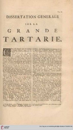 Dissertation generale sur la Grande Tartarie