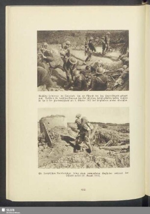 Ein französischer Krankenträger bringt einen verwundeten Engländer während der Schlacht zurück (17. August 1917)