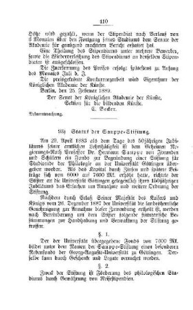 Statut der Sauppe-Stiftung : [II. Universitäten, Akademien etc]
