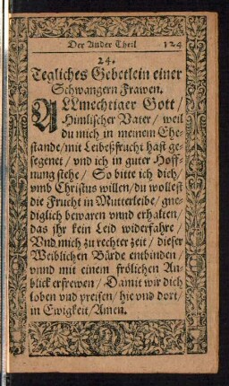 24. Tegliches Gebetlein einer Schwangern Frauen.