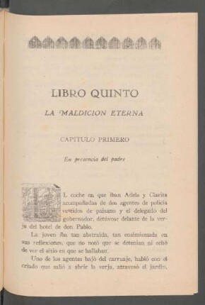 Capítulo primero - En presencia del padre