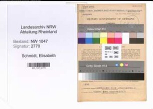 Entnazifizierung Elisabeth Schmidt , geb. 29.04.1897 (Lehrerin)