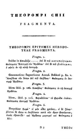 Theopompi Epitomes Herodoteae Fragmenta.