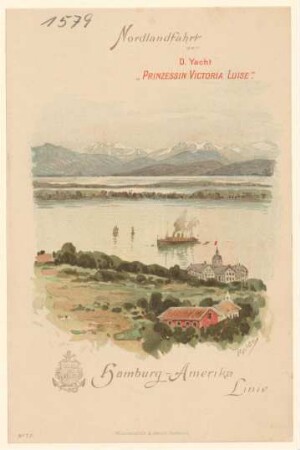 Menükarte : Menü, Norlandfahrt d. D. Yacht "Prinzessin Victoria Luise"