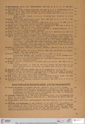 Kulturgeschichtliche Zeitdokumente (Nr. 311 - 331)