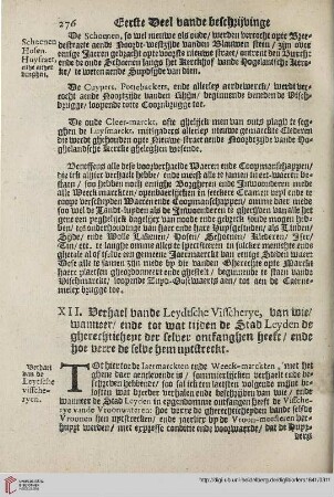 XII: Verhael vande Leydtsche Visscherye [...]