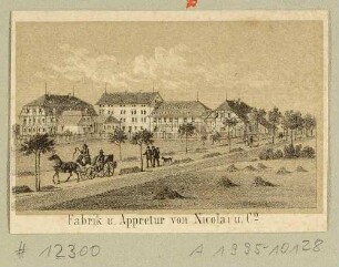 Die Fabrik und Appretur von Nicolai u. Co in Ebersbach in der Oberlausitz, Ausschnitt aus einem Bilderbogen