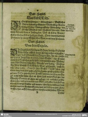 1. Capitel. Was Gott sey